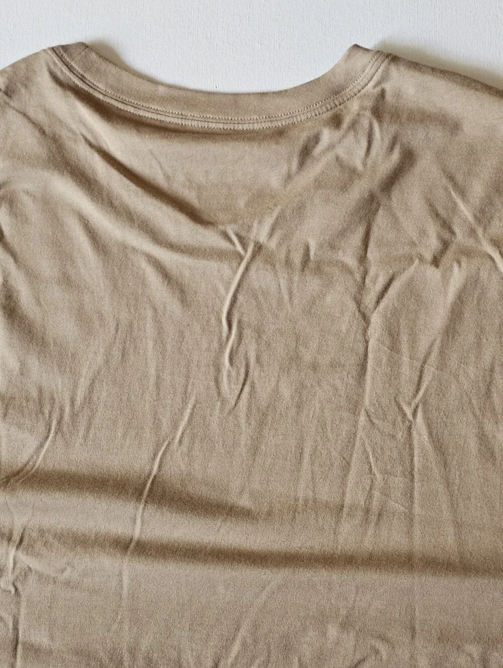 Nike Men’s Beige Crew Neck Short Sleeve T-Shirt with White Logo 4xl New